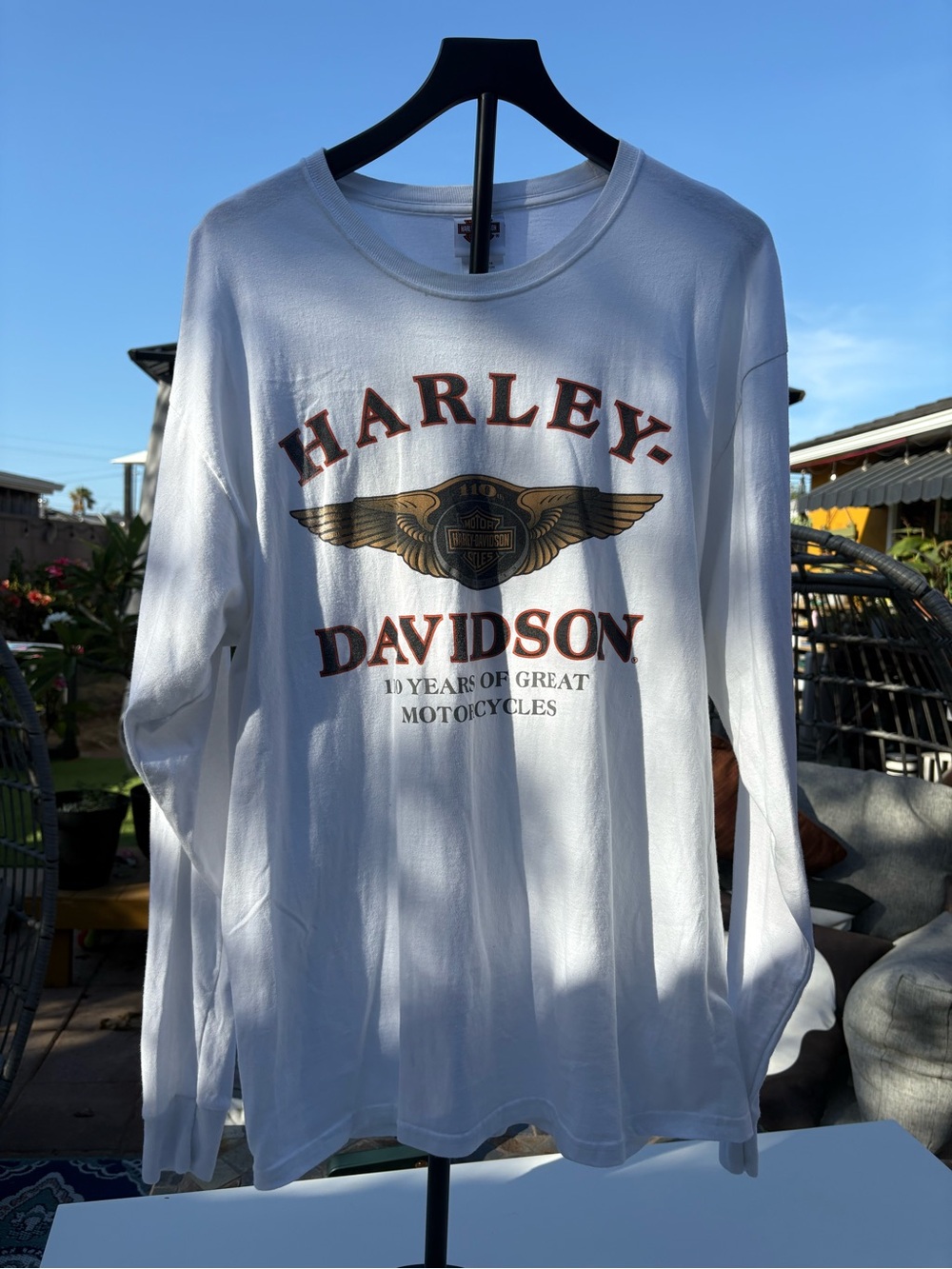 Harley-Davidson 2013 Men's White Long Sleeve Logo Tee